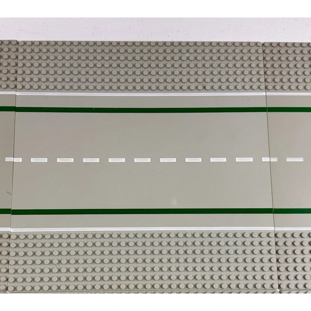 Vintage LEGO 32x32 Gray Baseplate: 7-Stud Road Pattern Lot Of 8